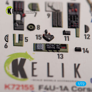 KELIK K72155 F4U-1A Corsair - décalcomanies 3D intérieures pour maquette Tamiya au 1/72 – image 4