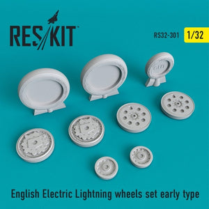 RESKIT RS32-0301 Coffret de roues English Electric Lightning, modèle ancien, échelle 1/32