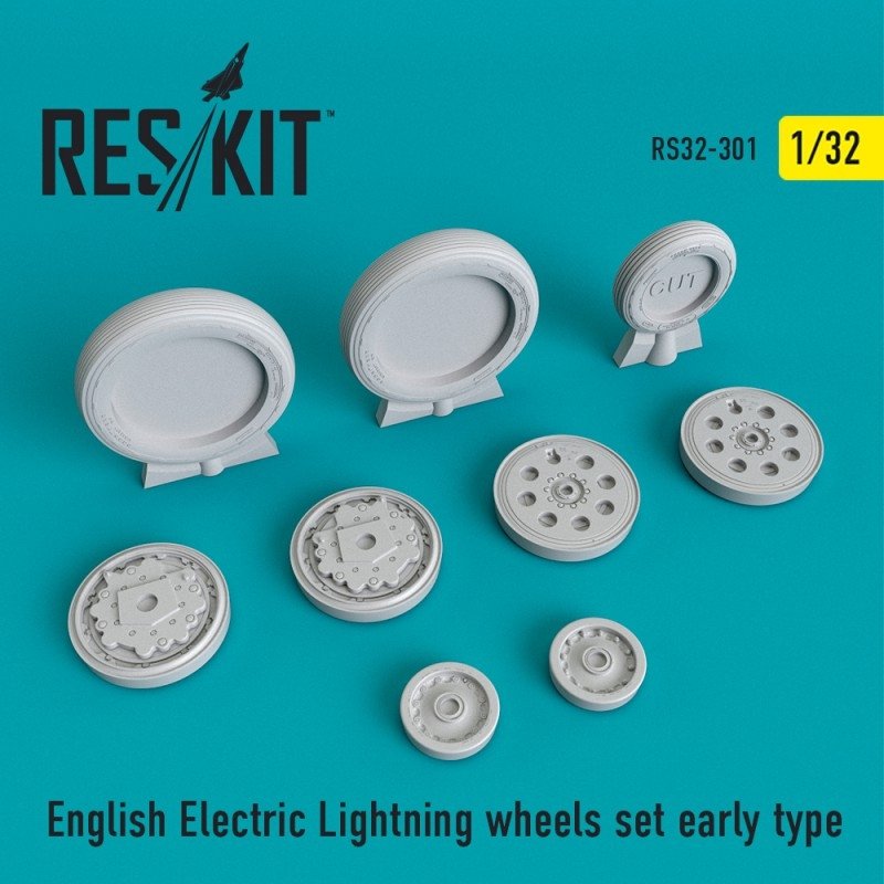 RESKIT RS32-0301 Coffret de roues English Electric Lightning, modèle ancien, échelle 1/32