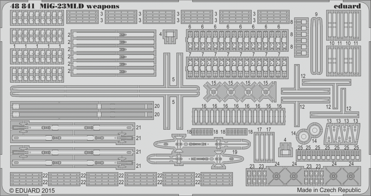 Armement du MiG-23MLD Eduard 48841 au 1/48 TRUMPETER
