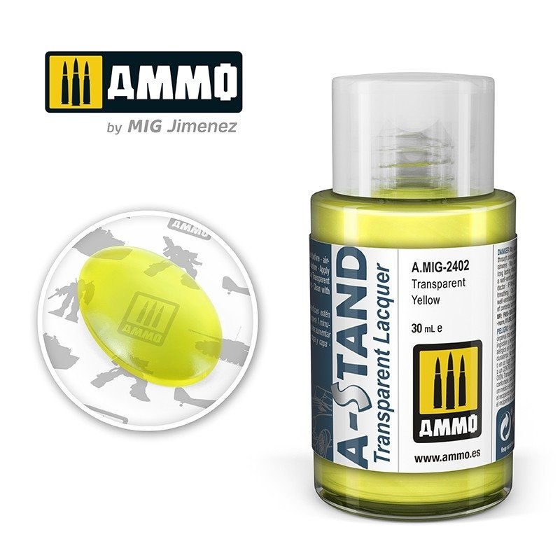 Munitions pour Mig 2402 A-STAND Jaune Transparent 30 ml