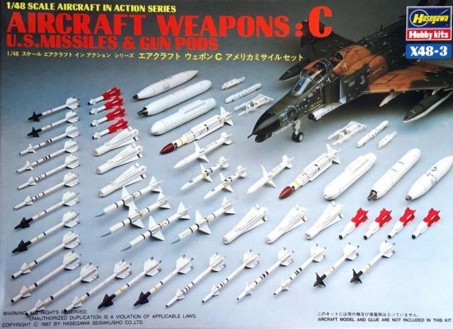 Armement aérien Hasegawa X48-3 : nacelles cibles de bombes intelligentes américaines C (1/48)