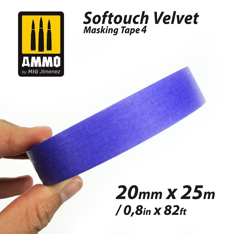 AMMO de Mig Jimenez 8243 SOFTOUCH VELVET MASKING TAPE 4 (20mm X 25M) – image 2