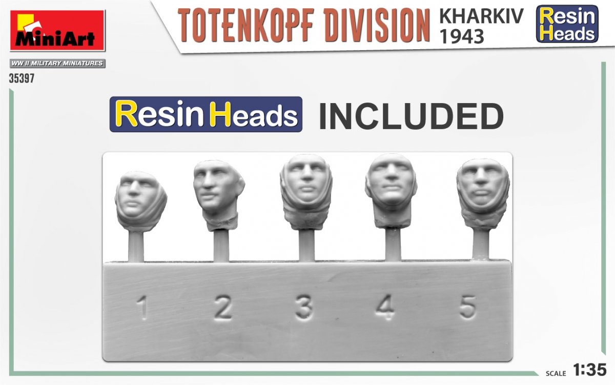 MiniArt 35397 DIVISION TOTENKOPF. KHARKOV 1943. TÊTES EN RÉSINE 1/35 – immagine 2