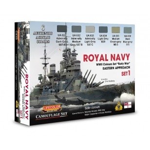 Coffret de peinture acrylique Lifecolor CS33 Royal Navy, lot de 1 (6 x 22 ml)