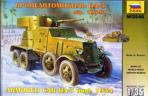 Zvezda 3546 BA-3 mod. Voiture blindée soviétique de la Seconde Guerre mondiale de 1934 (1/35)