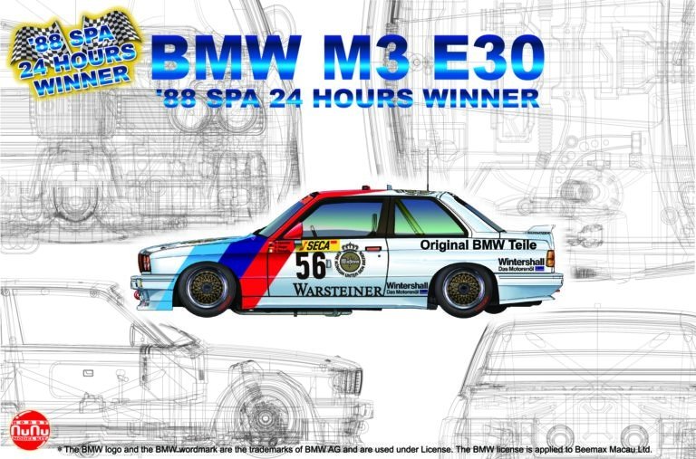 NuNu PN24017 Racing Series BMW M3 E30 Groupe A 1988 Vainqueur des 24 Heures de Spa 1/24 