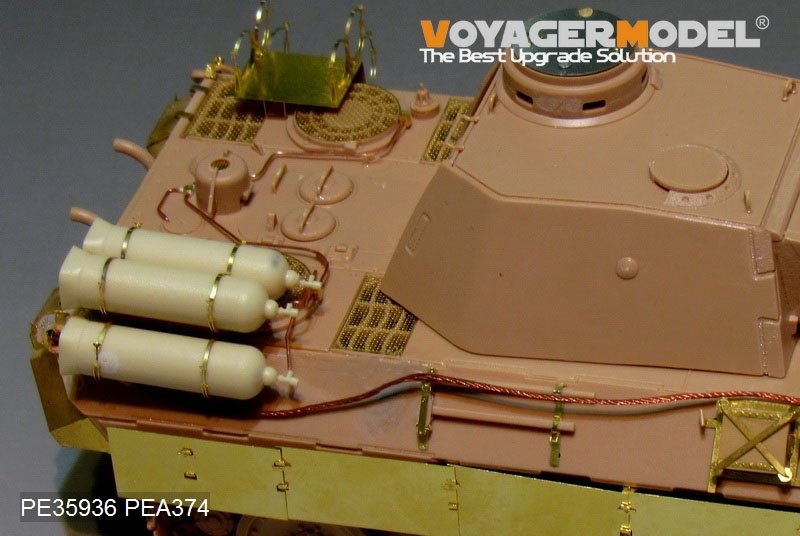 Maquette Voyager PE35936 Panther D allemand de la Seconde Guerre mondiale avec réservoirs de carburant « Stadtgas » (de base pour MENG TS-038 au 1/35) – Bild 9