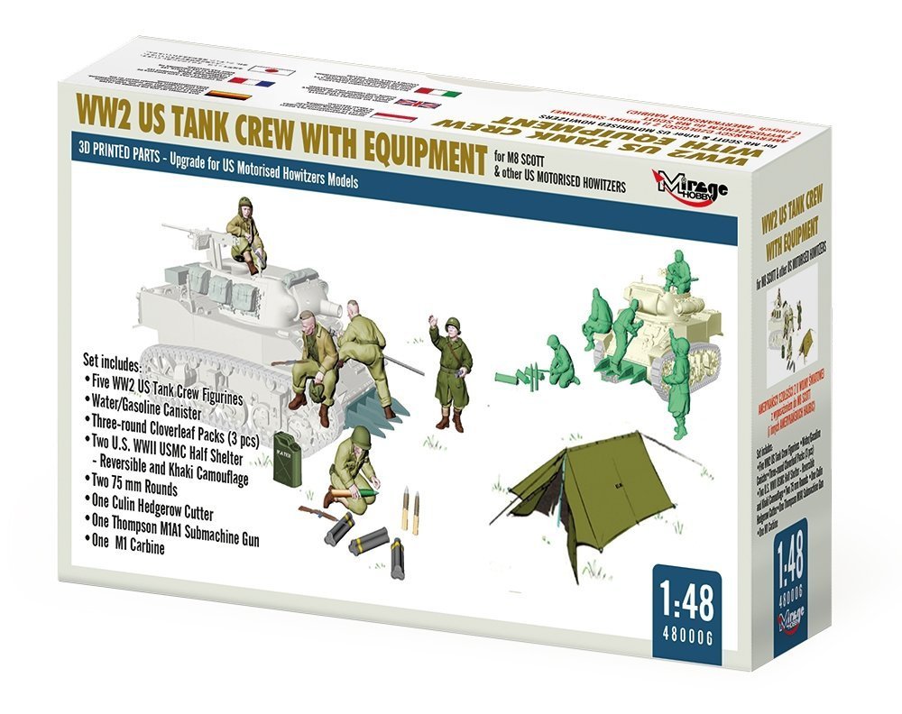 Mirage Hobby 480006 Équipage de char américain de la Seconde Guerre mondiale avec équipement pour M8 Scott et autres obusiers motorisés américains 1/48 – Bild 4