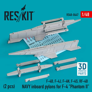 RESKIT RS48-0447 PYLÔNES INTÉRIEURS DE LA MARINE POUR F-4 « PHANTOM II » (2 PIÈCES) (IMPRIMÉ EN 3D) 1/48