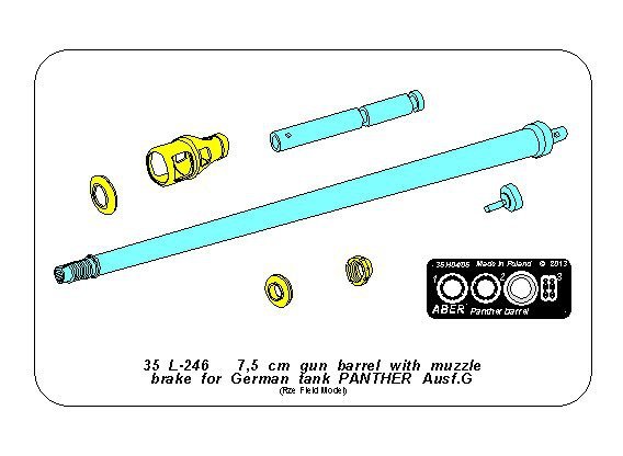 Canon Aber 35L-246 de 7,5 cm avec frein de bouche pour Panther Ausf.G (pour le modèle Rye Field) au 1/35 – Bild 3