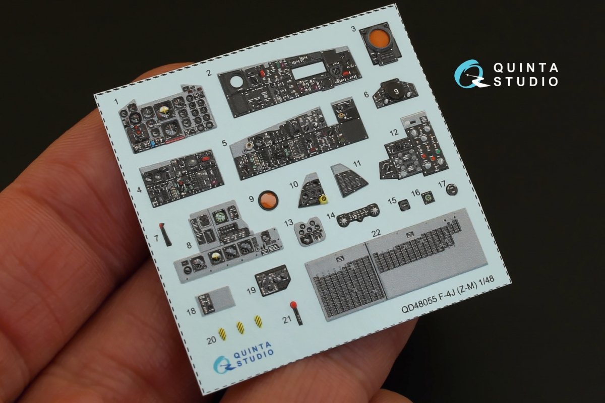 Intérieur imprimé en 3D et coloré sur papier décalcomanie Quinta Studio QD48055 F-4J (pour kit ZM SWS) 1/48 – immagine 6