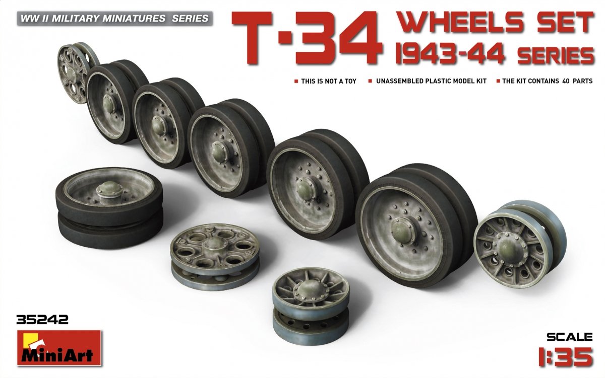 MiniArt 35242 Jeu de roues pour T-34. Série 1943-44 (1/35)