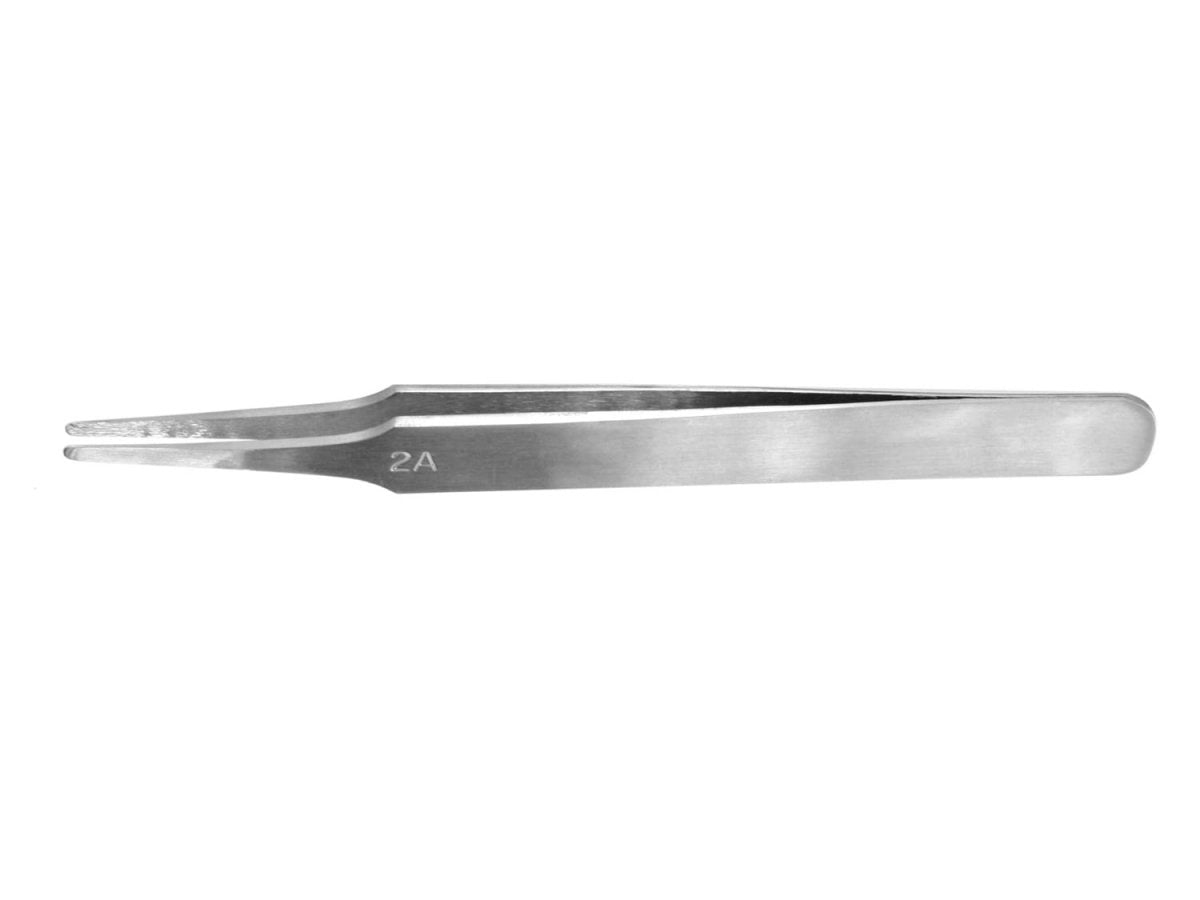 Pince à épiler plate arrondie en acier inoxydable Vallejo T12007 (120 mm)