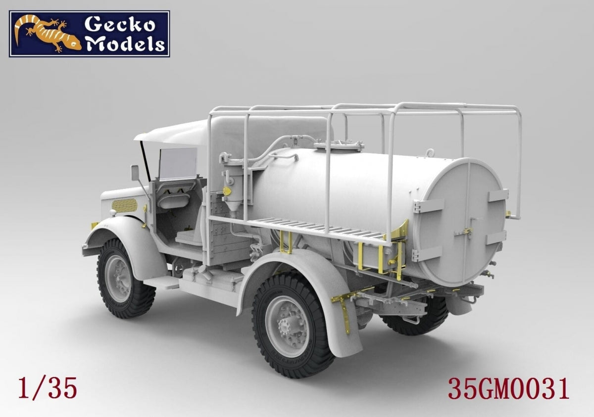 Camion-citerne à eau Gecko Models 35GM0031 Bedford MWC 15-cwt 4x2 200 gallons (cabine ouverte, pare-brise aérodynamique) 1/35 – imagen 2