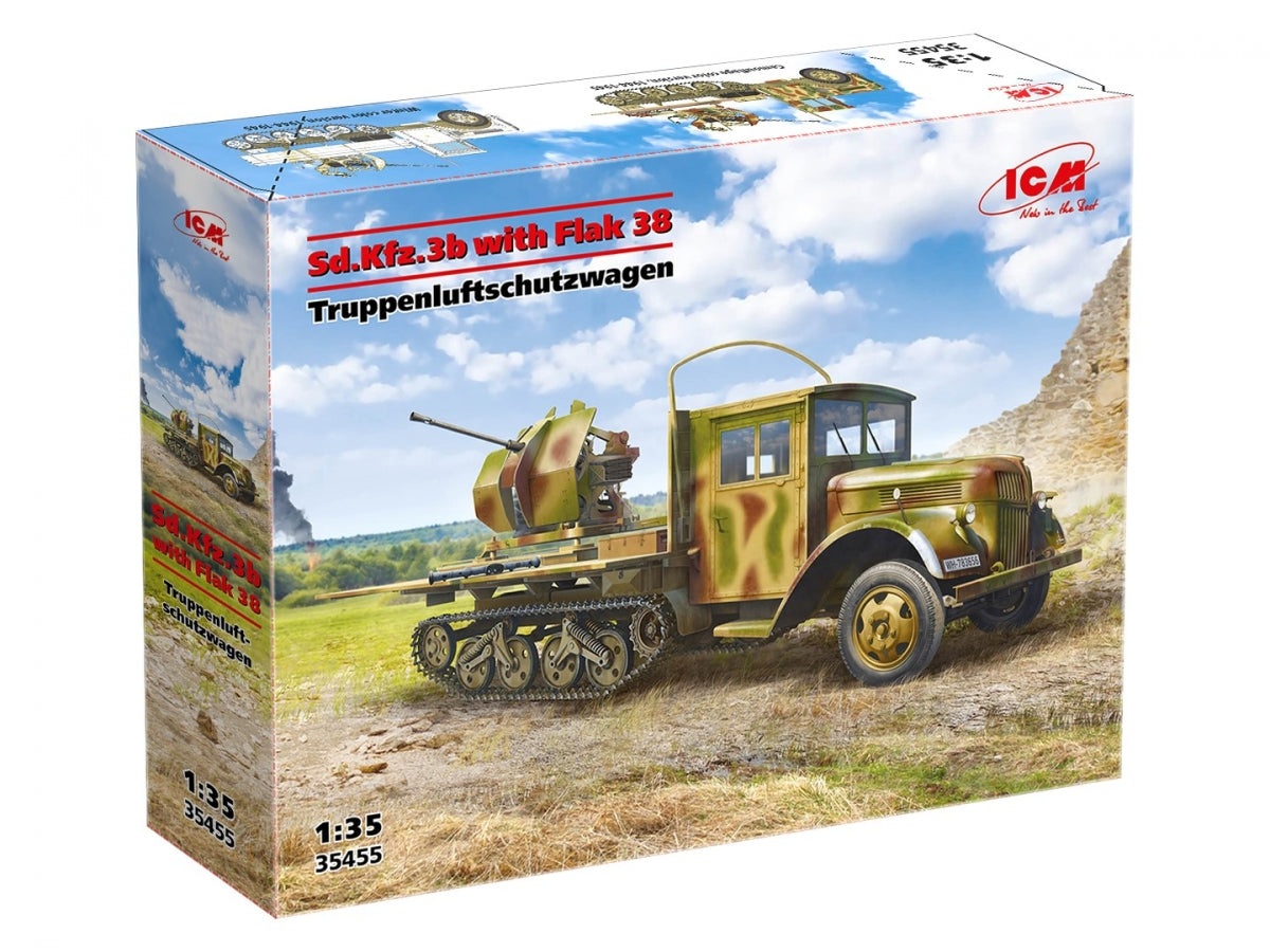 ICM 35455 Sd.Kfz.3b avec Flak 38 Truppenluftschutzwagen 1/35
