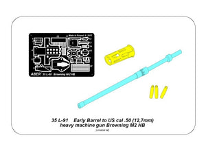 Canon Aber 35L-091 (version ancienne) pour mitrailleuse lourde Browning M2 HB calibre .50 (12,7 mm) US, échelle 1/35