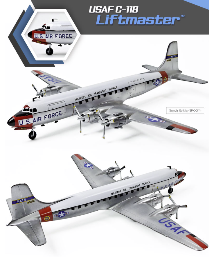 Maquette Academy 12634 USAF C-118 Liftmaster au 1/144 – image 6