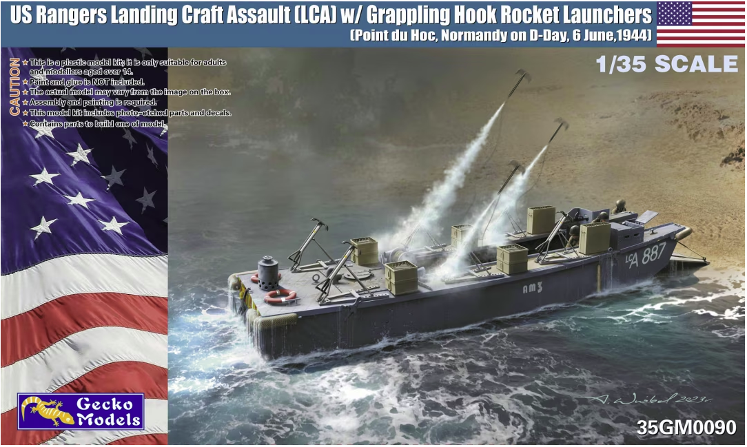 Gecko Models 35GM0090 Rangers Landing Craft Assault (LCA) avec lance-roquettes à grappin 1/35