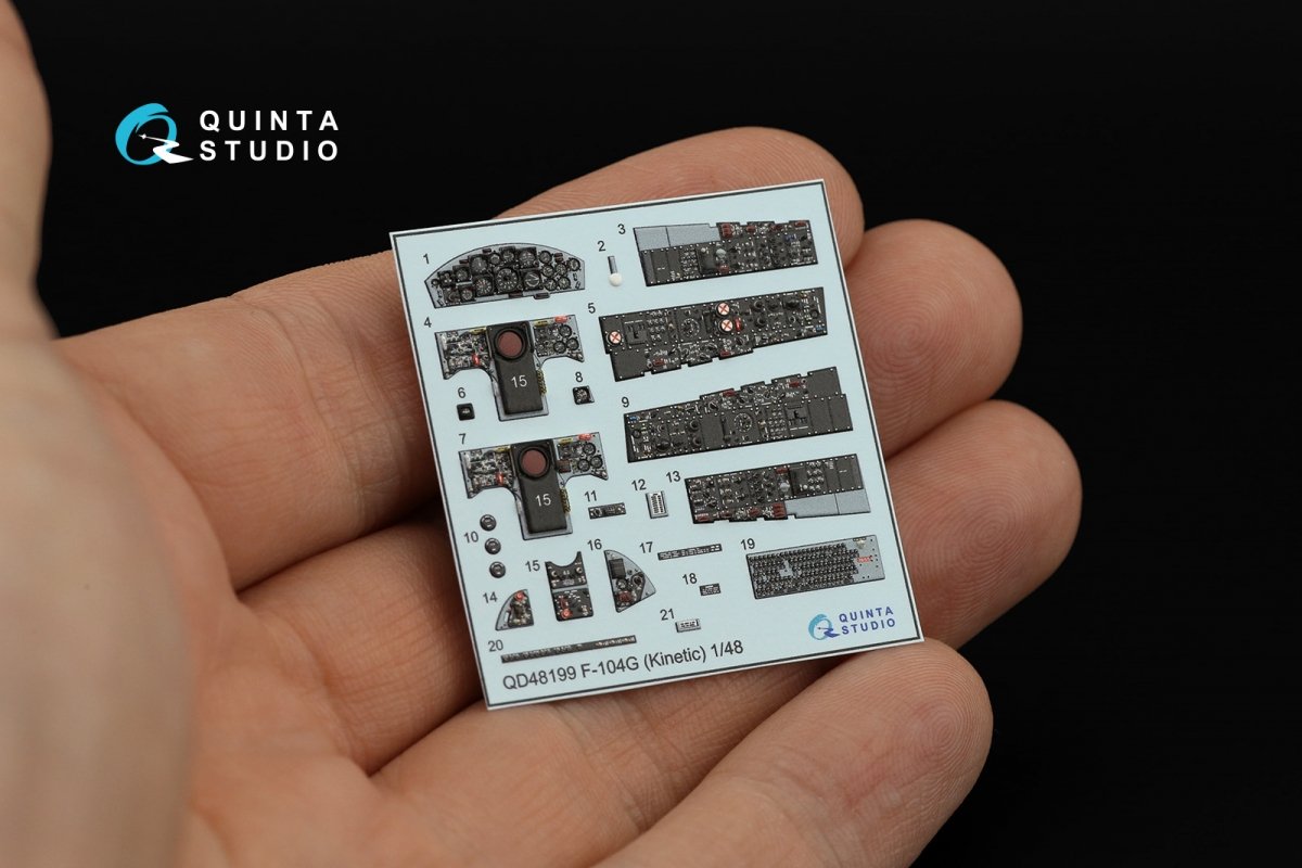 Intérieur imprimé en 3D et coloré sur papier décalcomanie Quinta Studio QD48199 F-104G (Kinetic) 1/48 – Bild 5