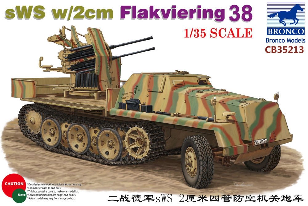 Bronco CB35213 sWS avec Flakvierling 2 cm 38