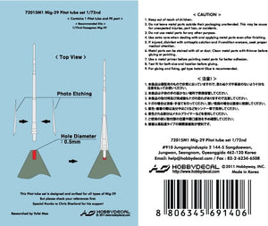 HobbyDecal MT72015V1 Mig-29 jeu de tubes de Pitot 1/72 – Bild 2