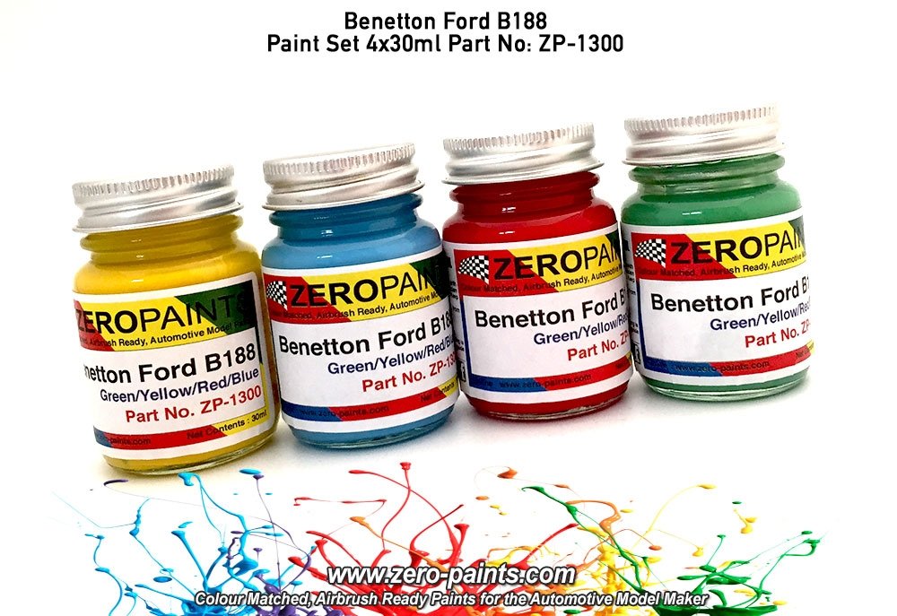 Peinture Zero Paints ZP-1300 Benetton Ford B188, 4 x 30 ml
