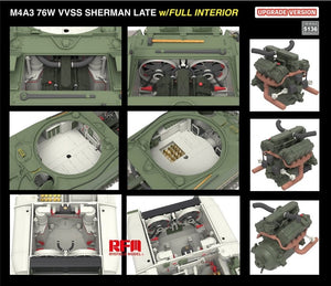 Rye Field Model 5136 M4A3 76W VVSS Sherman Late Upgrade Version Full Interior 1/35 – zdjęcie 8