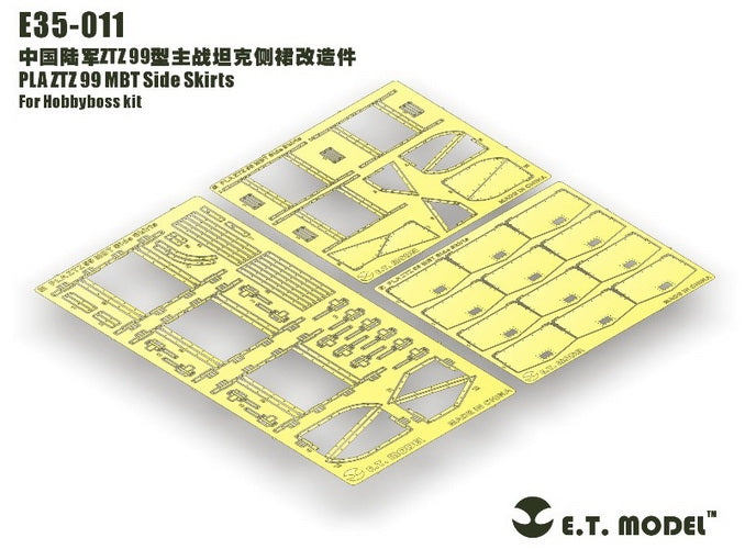 ET Model E35-010+E35-011 PLA ZTZ 99/99A MBT Basic For Hobbyboss 82438/82439 &amp;amp; Side Skirts – image 11