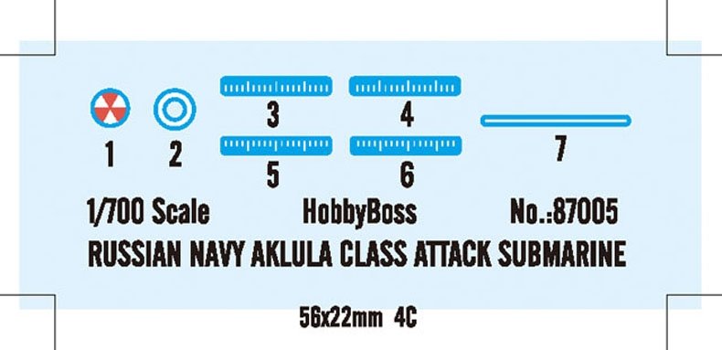 Hobby Boss 87005 Sous-marin d&amp;#39;attaque de classe Akula de la marine russe, échelle 1/700 – image 3