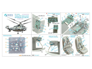 Quinta Studio QD+48358 Ka-27PL Version d&amp;#39;entraînement, intérieur coloré imprimé en 3D sur papier décalcomanie (Hobby Boss) (avec pièces en résine imprimées en 3D) 1/48 – Bild 14
