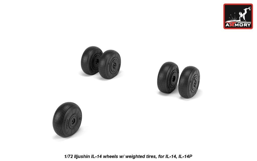 Armory Models AW72059 Iljushin IL-14 Roues de caisse avec pneus lestés 1/72 – immagine 4