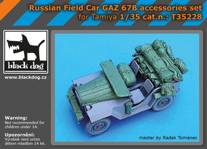 Ensemble d&amp;#39;accessoires Black Dog T35228 pour voiture de campagne russe Gaz 67 B, échelle 1/35