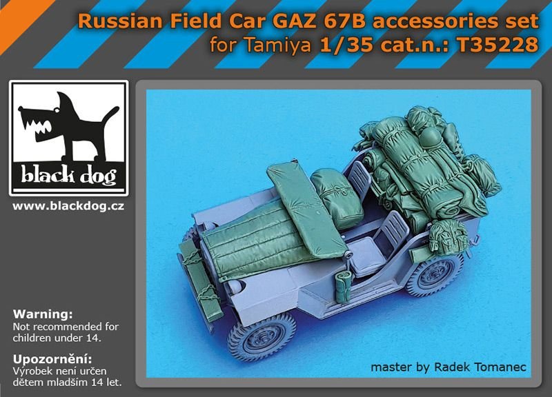 Ensemble d&amp;#39;accessoires Black Dog T35228 pour voiture de campagne russe Gaz 67 B, échelle 1/35