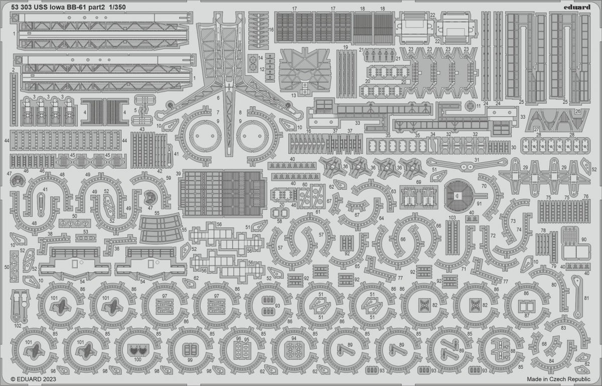 Eduard 53303 USS Iowa BB-61 partie 2 HOBBY BOSS 1/350