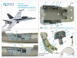 Intérieur imprimé en 3D et coloré sur papier décalcomanie Quinta Studio QD48278 F/A-18A++ (HobbyBoss) 1/48 – image 2