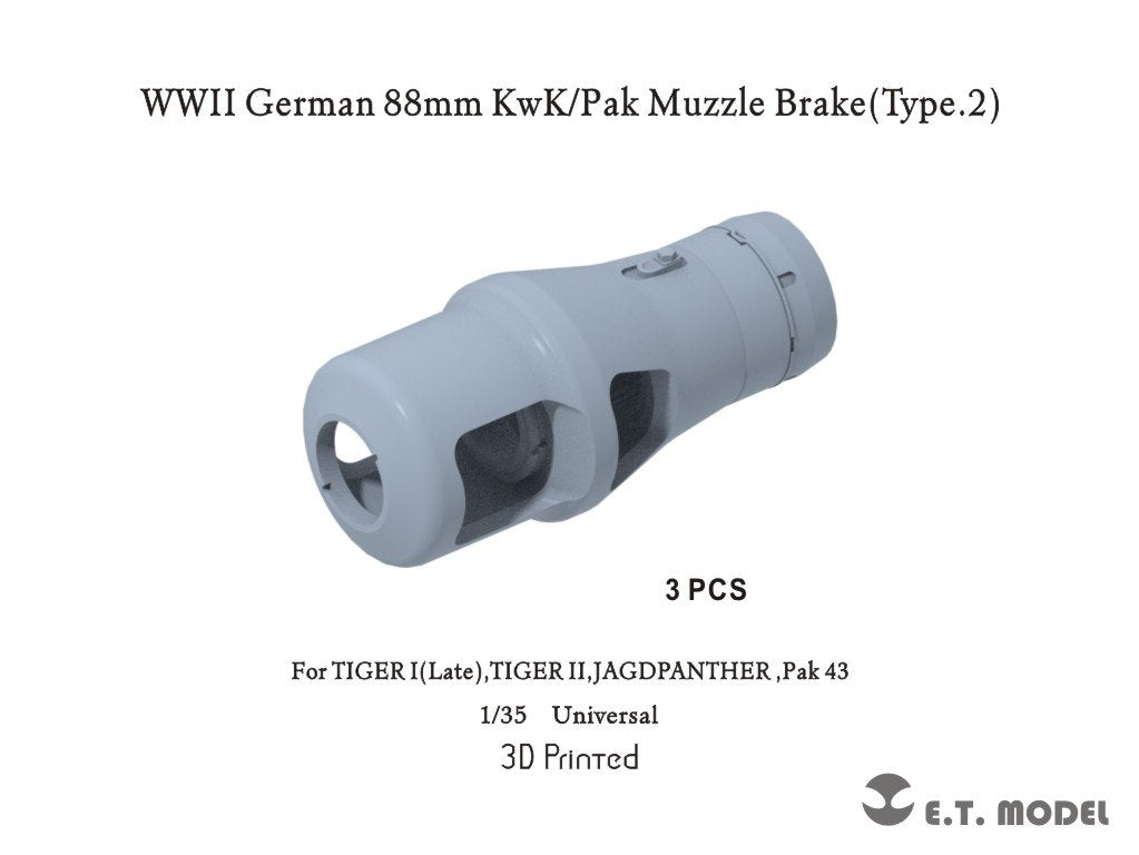 ET Modèle P35-245 Frein de bouche allemand KwK/Pak 88 mm (Type 2) de la Seconde Guerre mondiale, échelle 1/35