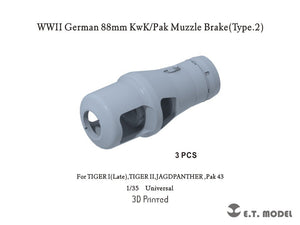 ET Modèle P35-245 Frein de bouche allemand KwK/Pak 88 mm (Type 2) de la Seconde Guerre mondiale, échelle 1/35