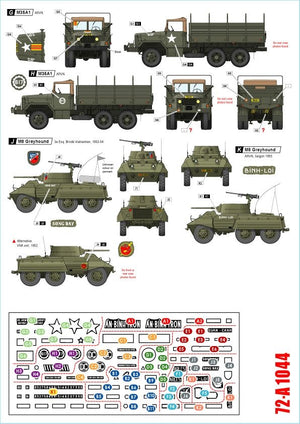 Star Decals 72-A1044 Vietnam 3. CMP C15TA, V-100 Commando, M151 Mutt, Camion M35A1, M8 Greyhound, Panhard AML 178 1/72 – Bild 2