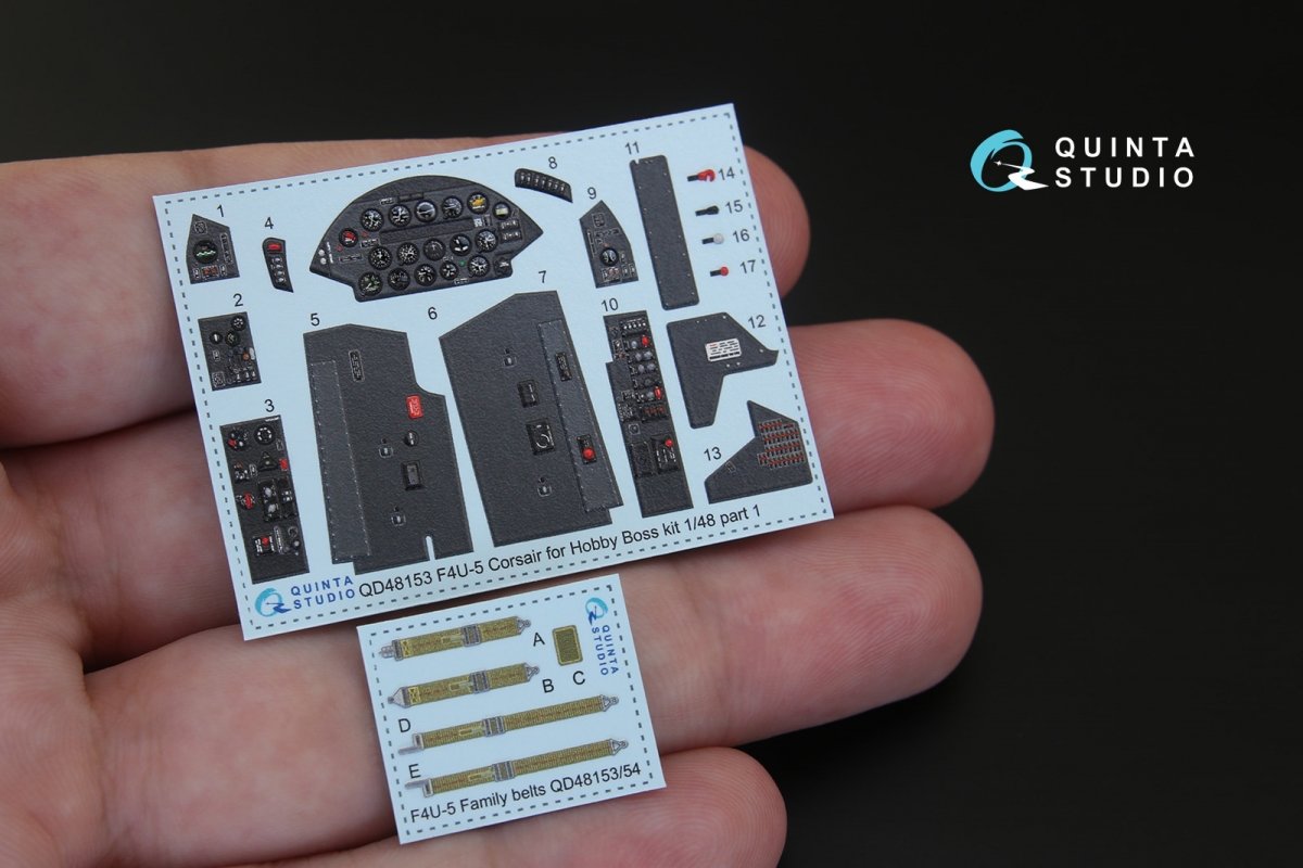 Intérieur imprimé en 3D et coloré sur papier décalcomanie Quinta Studio QD48153 F4U-5 (pour maquette Hobby Boss) 1/48 – image 3