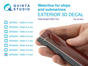 Quinta Studio QP00008 Waterline for ships and submarines. Width 1.0 mm, length 2820 mm. (for all kits)