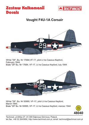 Techmod 48040 - Vought F4U-1A Corsair 1/48 – zdjęcie 2