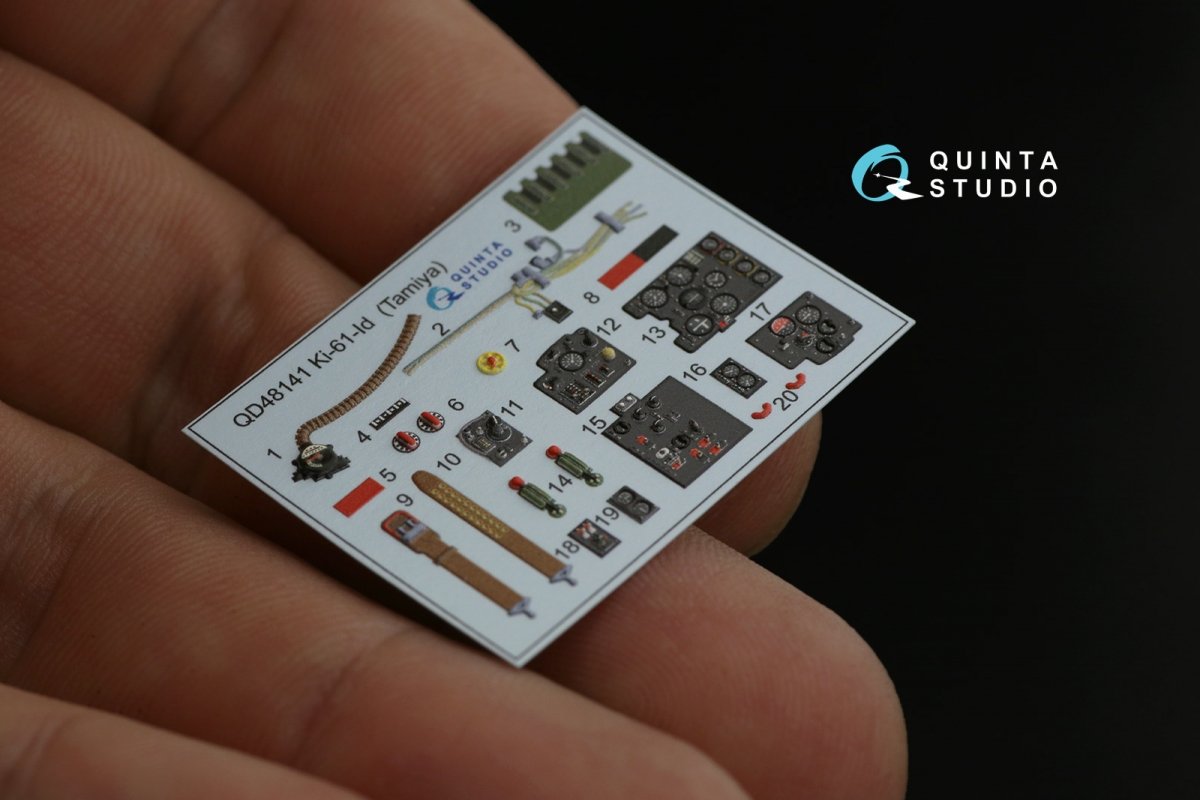 Intérieur imprimé en 3D et coloré sur papier décalcomanie Quinta Studio QD48141 Ki-61-Id (Tamiya) 1/48 – immagine 8