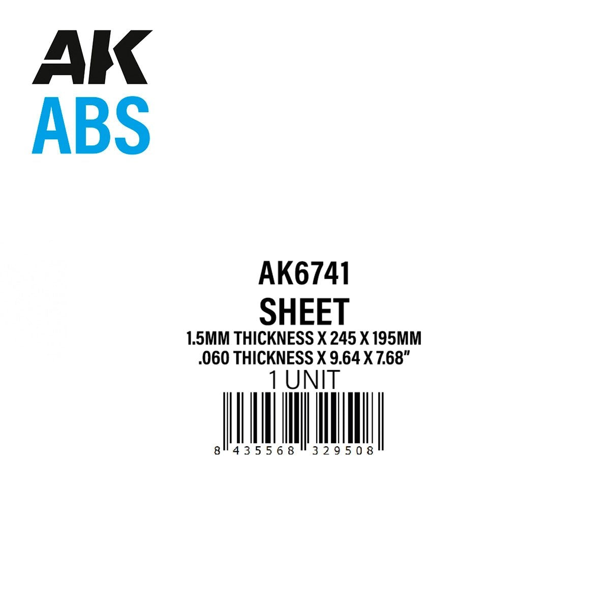 AK Interactive AK6741, plaque ABS de 1,5 mm d&amp;#39;épaisseur x 245 x 195 mm, 1 unité par sachet. – image 2
