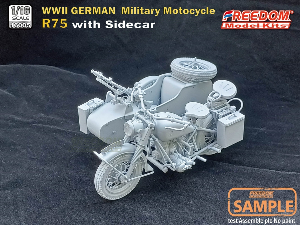 Freedom 16005 R75 avec side-car, moto allemande de la Seconde Guerre mondiale, échelle 1/16 – image 9