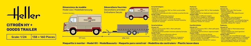 Heller 50331 Citroën HY + Remorque de marchandises 1/24 – immagine 5