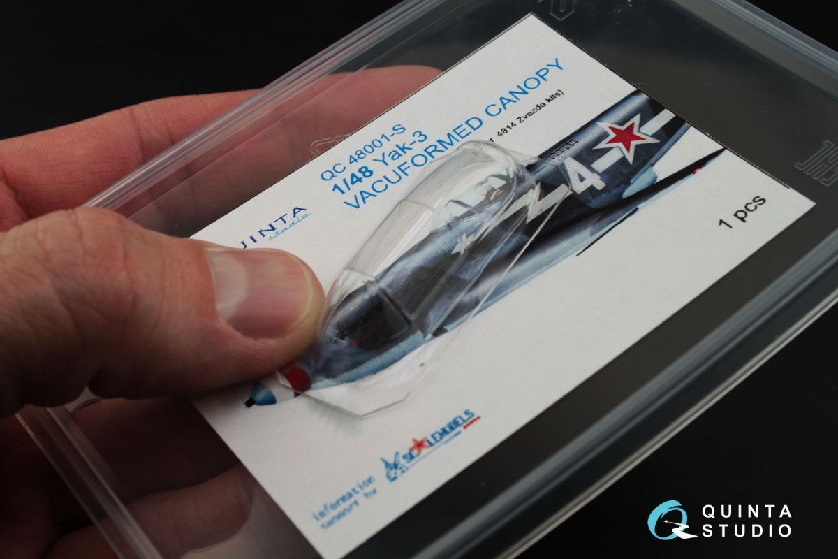 Quinta Studio QC48001-S Verrière transparente thermoformée Yak-3 1 pièce (pour kit Zvezda 4814) 1/48 – Bild 7
