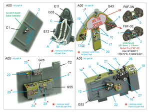 Intérieur imprimé en 3D et coloré sur papier décalcomanie Quinta Studio QD48413 F6F-3E/N Hellcat (Eduard) 1/48 – image 2