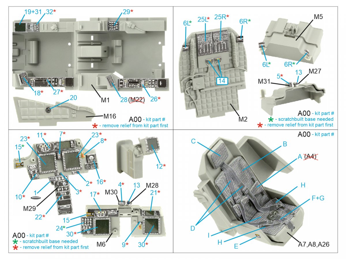 Quinta Studio QD35104 AH-64DI Saraf 3D-Printed &amp;amp; coloured Interior on decal paper (Takom) 1/35 – zdjęcie 2