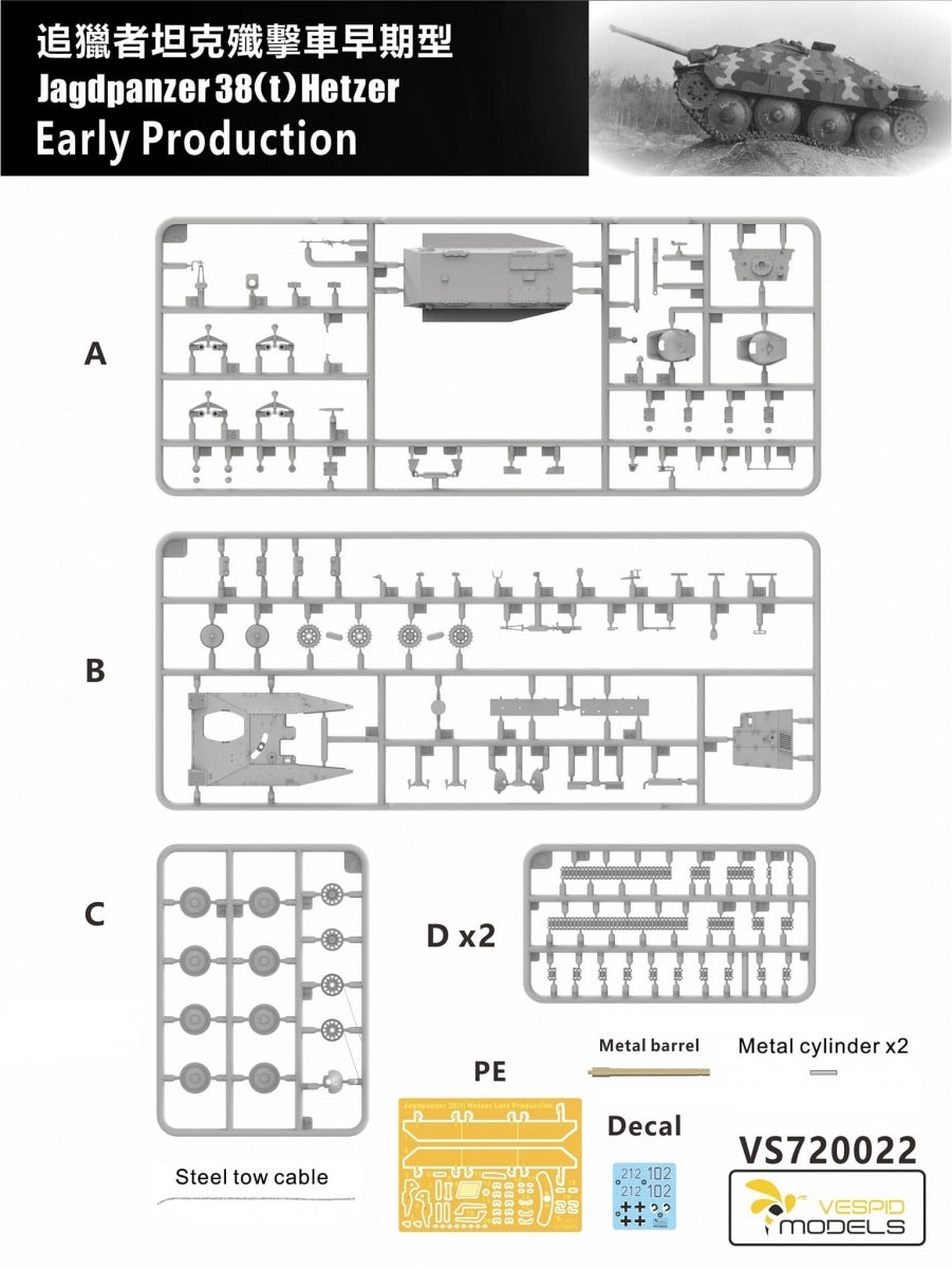 Vespid Models VS720022 Jagdpanzer 38(t) Hetzer Early Production 1/72 – zdjęcie 6